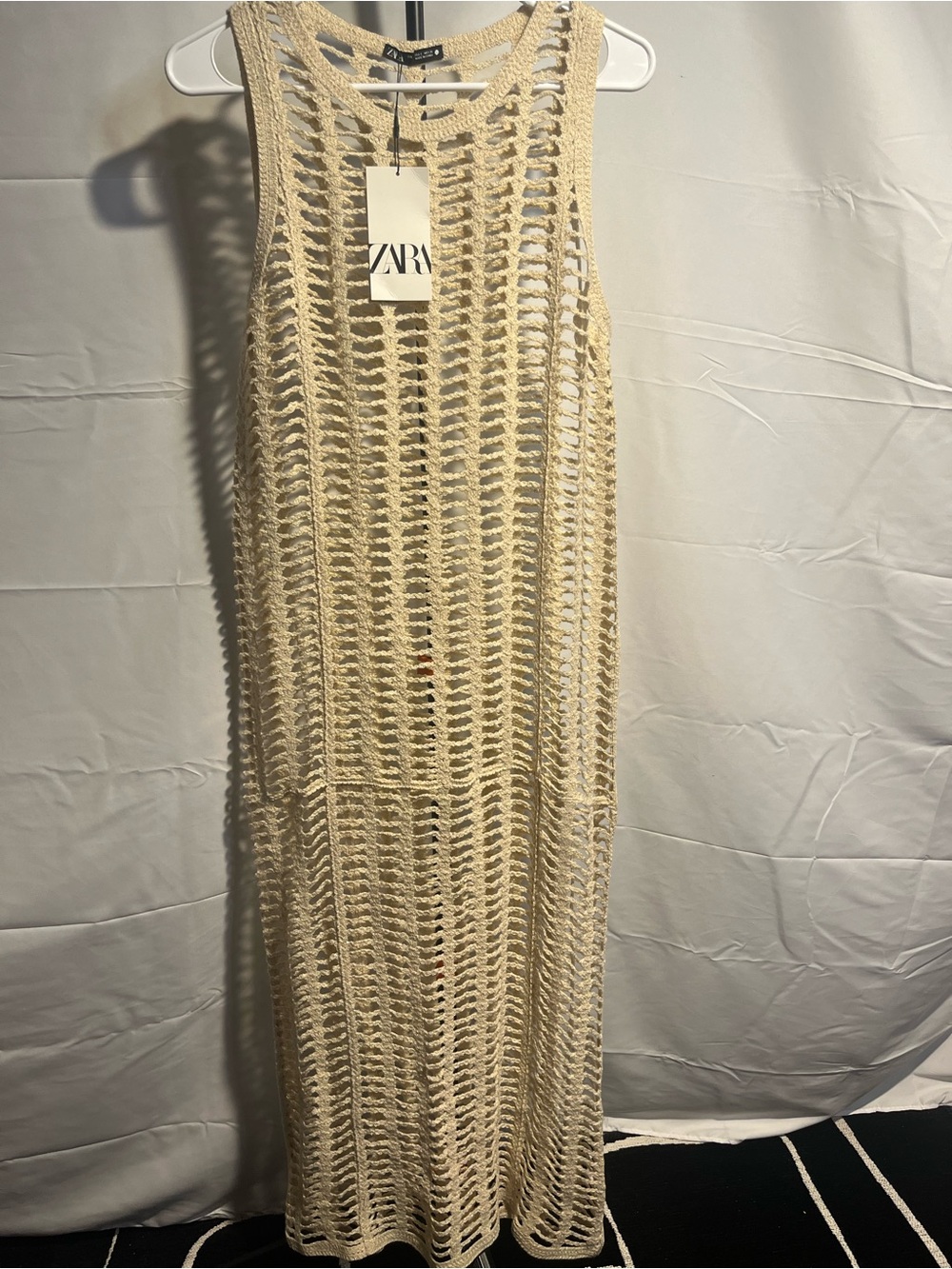 NWT Zara Open Knit Mesh Tunic Maxi Dress / Coverup - Cream - Size
Small - Picture 10 of 10